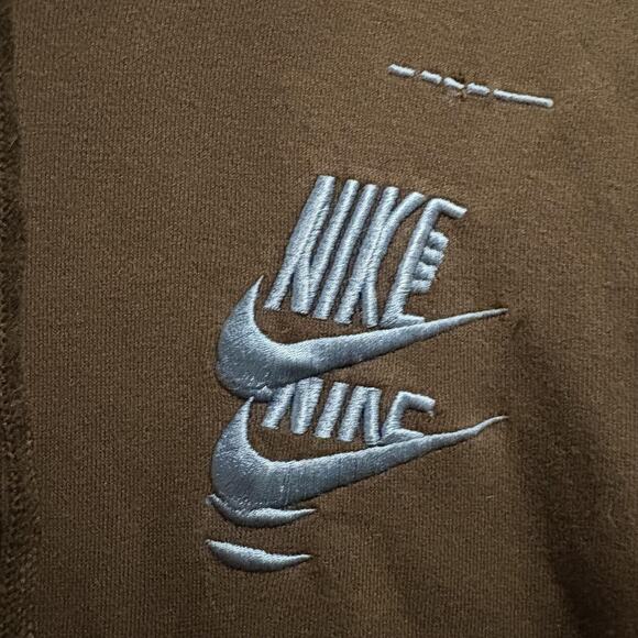 Nike Hoodie Mens Small Black Blue Swoosh Logo DM6873-010 Embroidered Pullover - Picture 5 of 16